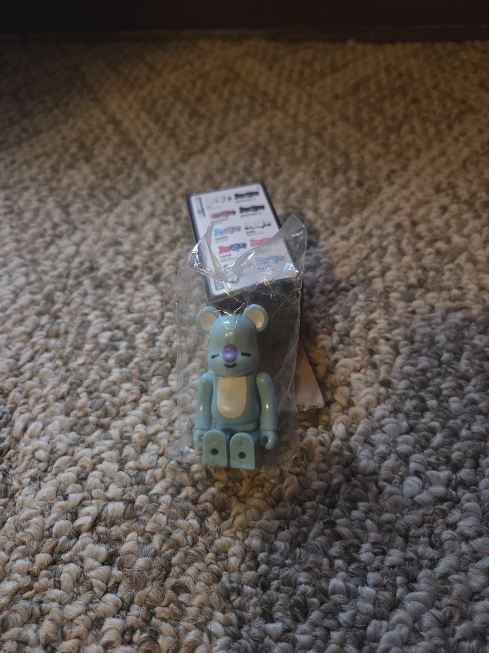 Bear Figurine Keychain Light Blue Collectible Action Figure